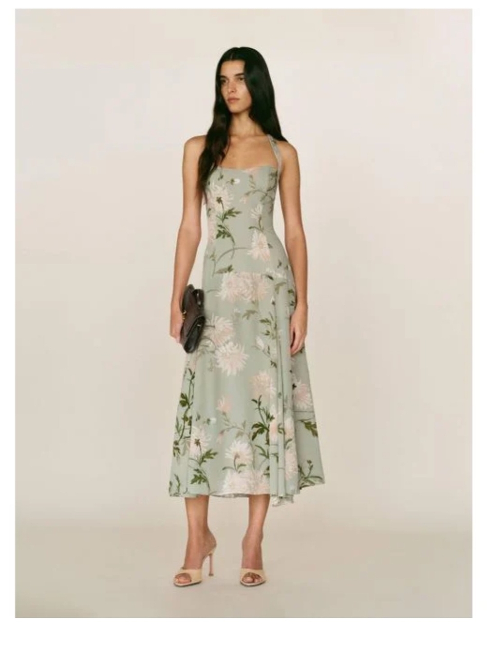 Reformation Yanitza Dress In Sage Green Size 2